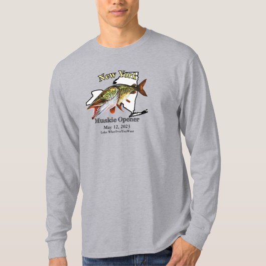 Custom Lake/Date New York Muskie Opener Light T-Shirt (Vorderseite)