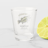 Custom Lake/Date North Dakota Bass Opener Schnapsglas (Rückseite)