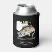 Custom Lake/Date Ohio Walleye Opener Dark Dosenkühler (Kanne Vorderseite)