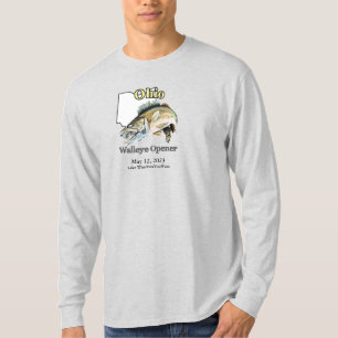 Custom Lake/Date Ohio Walleye Opener T - Shirt
