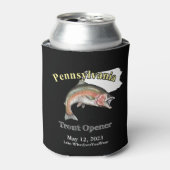 Custom Lake/Date Pennsylvania Trout Opener Dark Dosenkühler (Kanne Vorderseite)