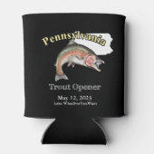 Custom Lake/Date Pennsylvania Trout Opener Dark Dosenkühler (Rückseite)