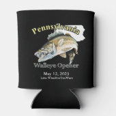 Custom Lake/Date Pennsylvania Walleye Opener Dark Dosenkühler (Rückseite)