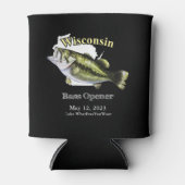 Custom Lake/Date Wisconsin Bass Opener Dark Dosenkühler (Vorderseite)