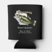 Custom Lake/Date Wisconsin Bass Opener Dark Dosenkühler (Rückseite)
