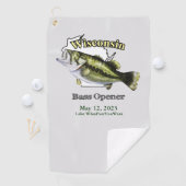 Custom Lake/Date Wisconsin Bass Opener Handtuch (Insitu)