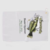 Custom Lake/Date Wisconsin Bass Opener Handtuch (Horizontal)