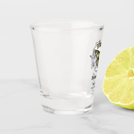 Custom Lake/Date Wisconsin Bass Opener Schnapsglas (Links)