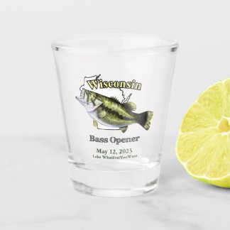Custom Lake/Date Wisconsin Bass Opener Schnapsglas