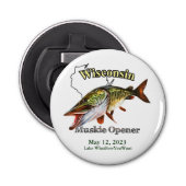 Custom Lake/Date Wisconsin Muskie Opener Flaschenöffner (Vorderseite)