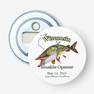 Custom Lake/Date Wisconsin Muskie Opener Flaschenöffner