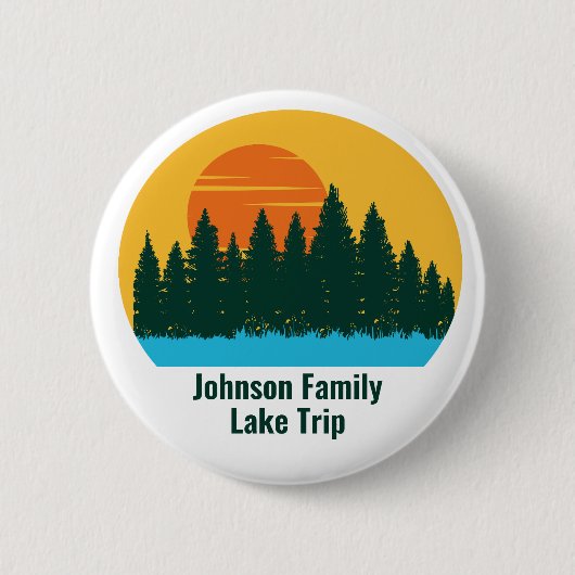 Custom Lake House Family Trip Niedlich Sunset Button (Vorderseite)