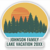 Custom Lake House Family Vacation Bewahren Aufkleber (Vorderseite)