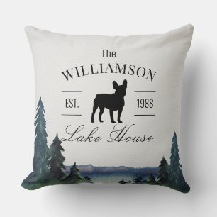 Custom Lake House Hund Silhouette Kissen Kissen