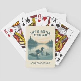 Custom Lake Life ist besser am Lake Loon Design Spielkarten