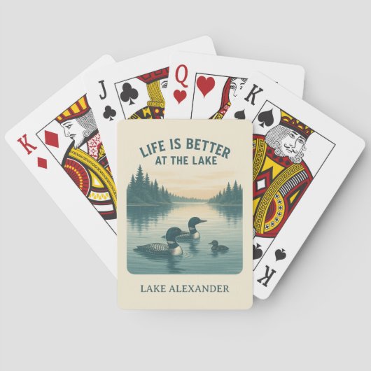 Custom Lake Life ist besser am Lake Loon Design Spielkarten (Rückseite)