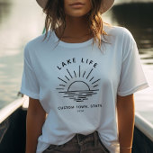 Custom Lake Life Sunset Minimalistisch Modern Boho T-Shirt