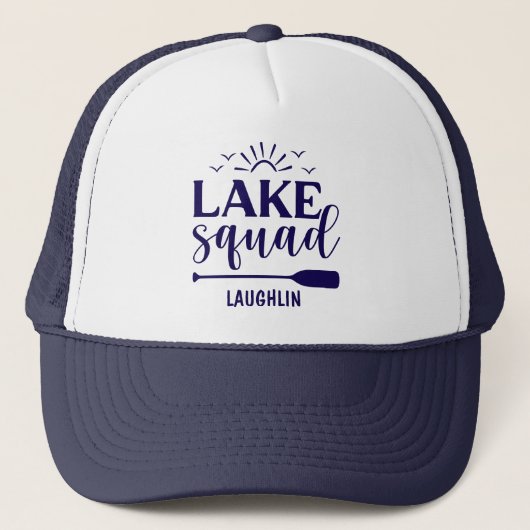 Custom Lake Squad Vibes Vacation Camping Camper Truckerkappe (Vorderseite)