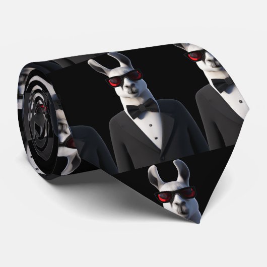 Custom Lama Anzug klassische schwarze Sonnenbrille Krawatte (Gerollt)