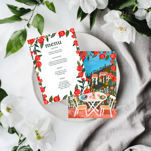 CUSTOM Landschaft Essen mit Blick auf die Kunst Menükarte