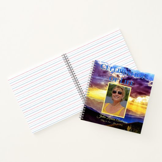 Custom Landschaftlich Funeral Guest Book Spiral No Notizblock (Innenseite)
