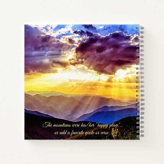 Custom Landschaftlich Funeral Guest Book Spiral No Notizblock (Rückseite)