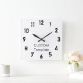 Custom Large 10,75" Square Wall Clock SHORTCUT Quadratische Wanduhr (Zuhause)