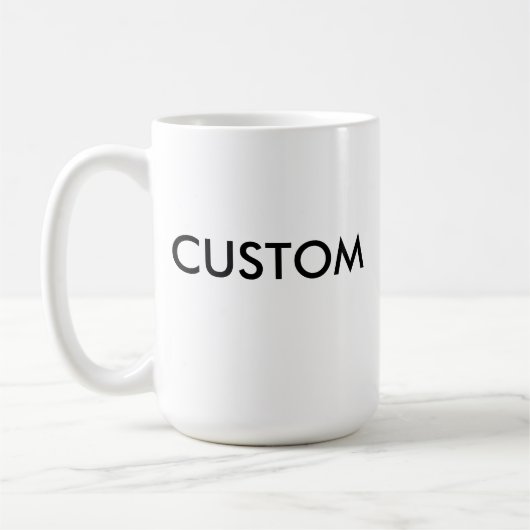 Custom Large 15oz Classic White Tasse (Links)