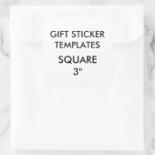 Custom LARGE 3" SQUARE Geschenkaufkleber Vorlage Quadratischer Aufkleber (Tasche)