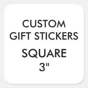 Custom LARGE 3" SQUARE Geschenkaufkleber Vorlage Quadratischer Aufkleber