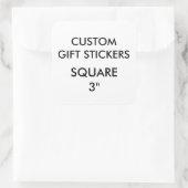 Custom LARGE 3" SQUARE Geschenkaufkleber Vorlage Quadratischer Aufkleber (Tasche)