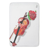 Custom Large Bath Mat Violin mit Rose Badematte (Vorderseite Vertikal)