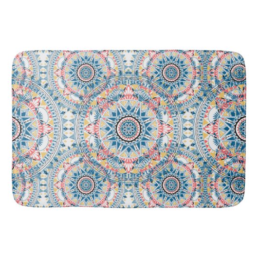 Custom Large Boho Gemustert Bath Mat Badematte (Vorderseite)