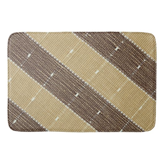 Custom Large Brown Striwn Bath Mat Badematte (Vorderseite)