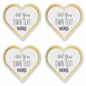 Custom Large Clear Gold Heart Stickers Aufkleber (Vorderseite)
