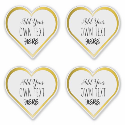 Custom Large Clear Gold Heart Stickers Aufkleber (Vorderseite)