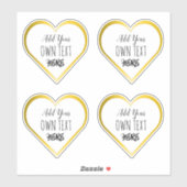 Custom Large Clear Gold Heart Stickers Aufkleber (Blatt)