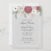 Custom Large Floral - Burgundy - Einladung zur Hoc (Vorderseite)