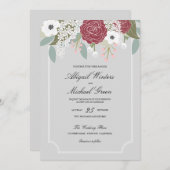 Custom Large Floral - Burgundy - Einladung zur Hoc (Vorne/Hinten)