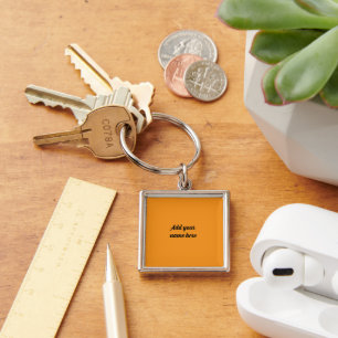 Custom Large Orange Square Schlüsselanhänger