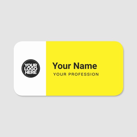 Custom Large Pin Name Tag or Magnetic with Logo Namensschild (Vorderseite)