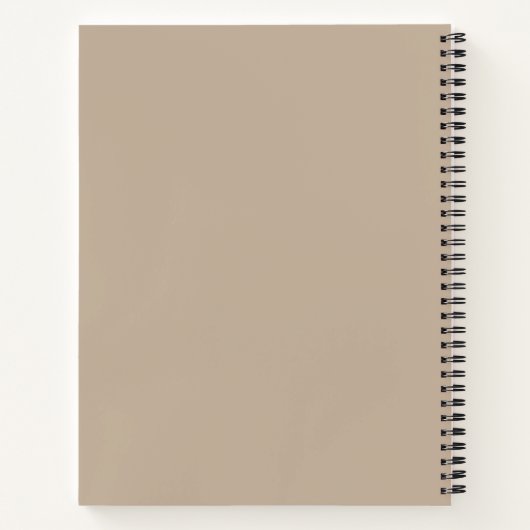 Custom Large Spiral Beige Hardcover 8,5" x 11" Notizblock (Rückseite)