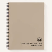 Custom Large Spiral Beige Hardcover 8,5" x 11" Notizblock (Vorderseite)