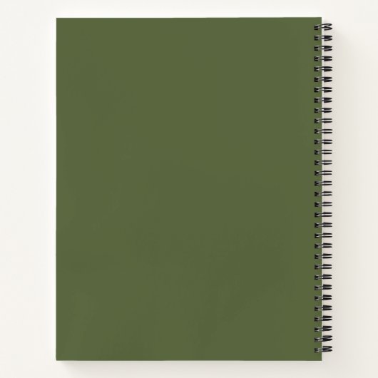Custom Large Spiral Olive Hardcover 8.5" x 11" Notizblock (Rückseite)