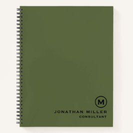Custom Large Spiral Olive Hardcover 8.5" x 11" Notizblock