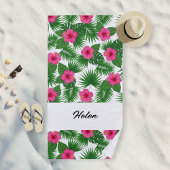 Custom Large Tropical Flower Beach Towel for Her Strandtuch