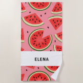 Custom Large Watermelon Graphic Beach Towel Strandtuch (Vorderseite)