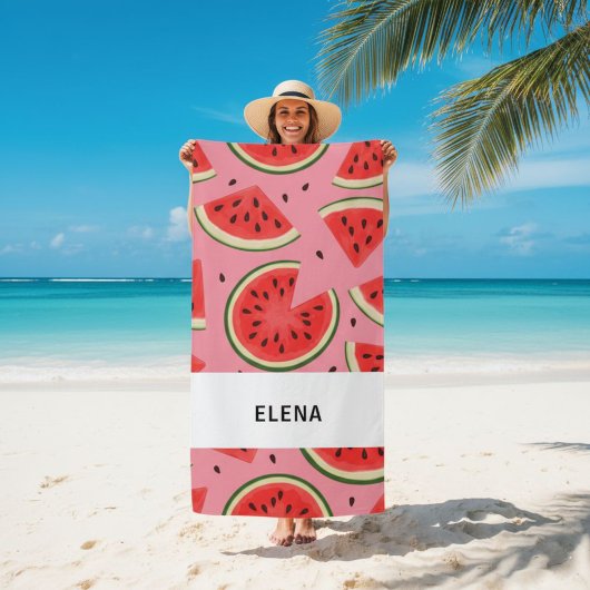 Custom Large Watermelon Graphic Beach Towel Strandtuch