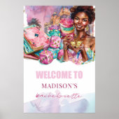 Custom Las Vegas Bachelorette Welcome Afro Girl Poster (Vorne)