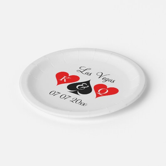 Custom Las Vegas Casino Thema Hochzeitsfeier Telle Pappteller (Schrägansicht)